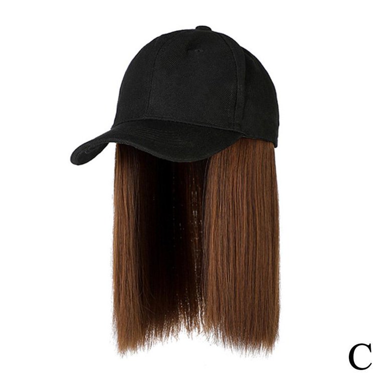 Black Cap + Dark Brown (B)$One Piece Wig Cap Short Straight  display picture 3