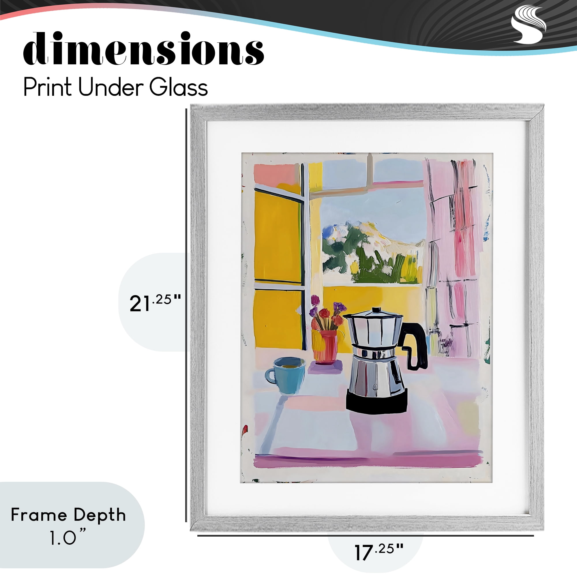 Stupell Industries Italian Moka Pot Kitchen Gray Framed Print Under Glass, design by The Prints Vibe