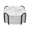 thumbnail image 4 of Coaster Holder, 2pack 4" - Iron Metal Coaster Storage Rack for Both Round and Square, Holds 6 Coasters (Black), 4 of 6