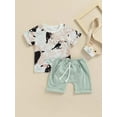 thumbnail image 2 of Xingqing Toddler Baby Boys Summer Clothes Bird Print Short Sleeve Tops and Drawstring Shorts with Pockets Set, 2 of 7