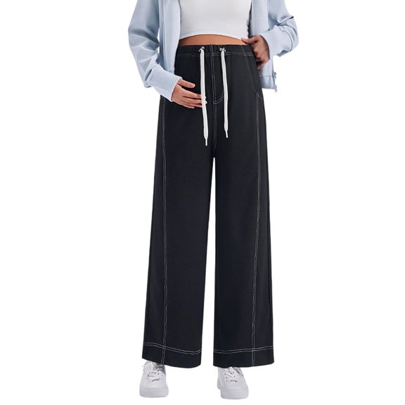 MEZZALL Women Maternity Pants Solid Color Casual Stylish Drape Slim Ankle Length Soft Denim Pants Pregnancy Comfort Fit Vacation Pregnant Trousers