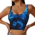 thumbnail image 1 of Fotbe Wolf Sujetador Deportivo Largo sin Aros para Mujer con Almohadillas y Soporte Medio, Transpirable y Absorbente, Camiseta Tipo Chaleco o Tank Top-Medium, 1 of 8