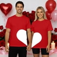 thumbnail image 2 of Arlun Valentine's Day Matching Couple T-Shirts Half a Heart Graphic Crewneck Short Sleeve Tees for Men Women Husband Wife Soft Comfortable Funny Printed Casual Tops 1-Red S, 2 of 4