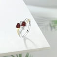 thumbnail image 5 of Gem Stone King 925 Silver and 10K Yellow Gold Red Garnet and White Lab Grown Diamond Ring for Women | 1.22 Cttw | January Birthstone | Heart Shape 5MM | Available in Size 5, 6, 7, 8, 9, 5 of 6