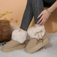 thumbnail image 2 of Xiaoxatg Women's Boots Fashionable Warm Winter Footwear with Bow for Comfort and Style 6.5 Beige, 2 of 9