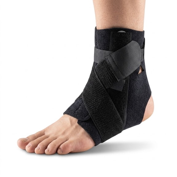 Ankle Brace with Dual Side Splints and Breathable Wrap for Sprained Ankle Joint Recovery and Walking