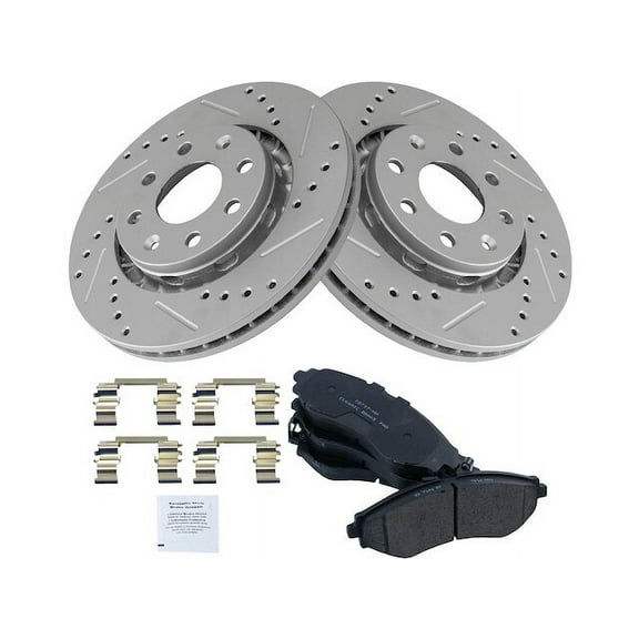 Front Brake Pad and Rotor Kit - Compatible with 2013 - 2015 Chevy Spark 2014
