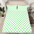 thumbnail image 2 of Feelyou White Green Abstract Queen Sheet Sets, Simple Polkadot Bed Set, 4 Pieces, 2 of 7