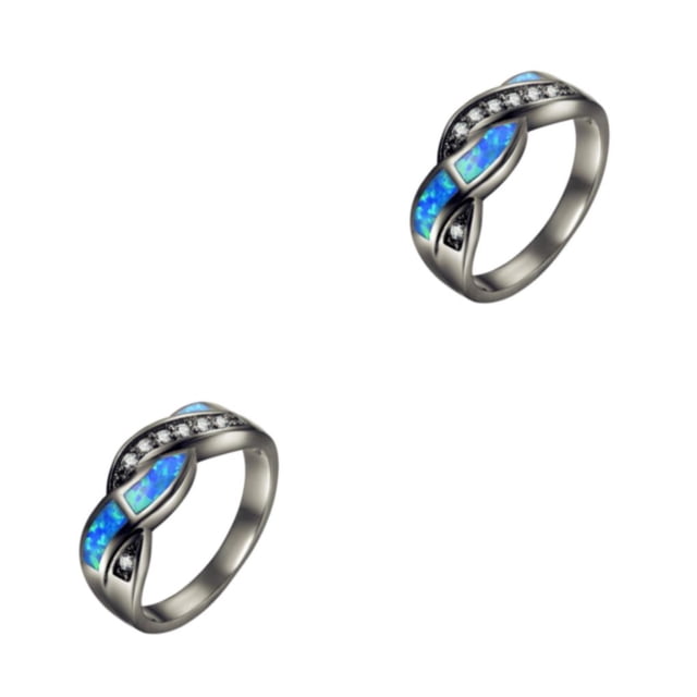 Anillo de moda Minnieouse Azul Clásico para Mujer 2Conjunto