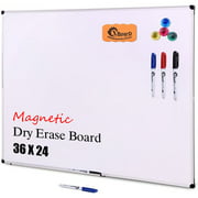 X Board Magnetic Whiteboard/Dry Erase Board, 36"x24" Aluminum Frame White Boards with Marker Tray & 3 Dry Erase Markers & 4 Push Pin Magnets for Home, Office and School