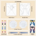 thumbnail image 2 of Christmas Pre Printed Canvas Angel Canvas Painting Set 8 "x 10" Angel Wings Date Night Paint and Sip Supplies for Couples DIY Xmas Paint Party Favors Birthday Christmas Wall Decor Gift, 2 of 8