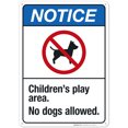 thumbnail image 1 of Children’S Play Area No Dogs Allowed Sign, ANSI Notice Sign,, 1 of 1