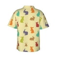 thumbnail image 3 of Fotbe Colorful Rabbit Hawaiian Shirt for Men Unisex Summer Beach Casual Short Sleeve Cotton Linen Button Down Shirts-Large, 3 of 9