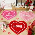 thumbnail image 6 of Valentine's Day Bath Rug Heart Shaped Rug Valentines Home Decorations Non Bath Mat Red Pink Bathroom Decor Washable Love Floor Carpet Welcome Doormat for Kitchen Living Room Home, 6 of 6