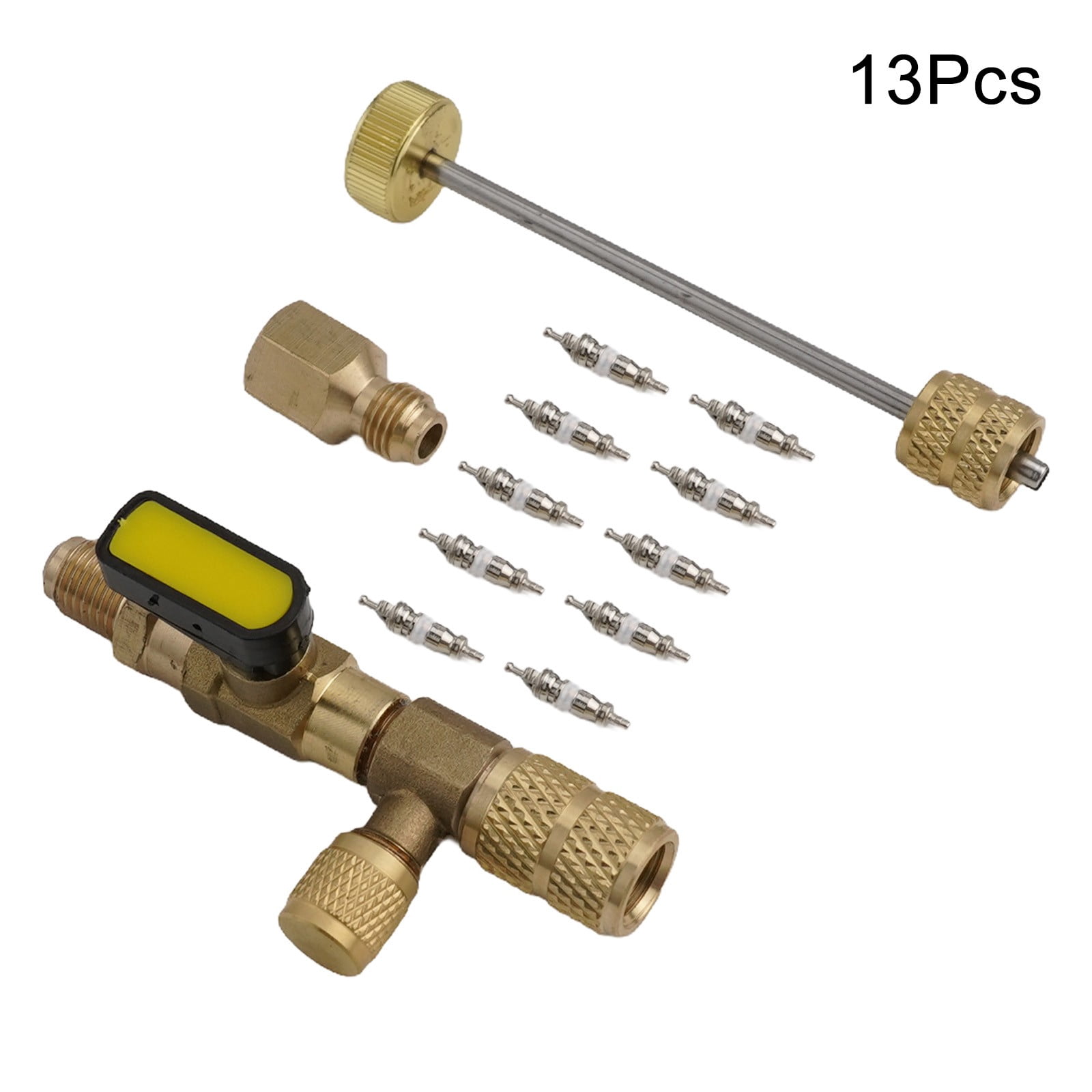 R410A R22 Valve Core Remover Installer Tool With Dual Size SAE 1/4 & 5/16 Port for R404A R407C R134A R12 R32 R600 HVAC System