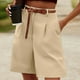 thumbnail image 1 of Bermudas Pantalones cortos casuales para mujer Traje diario con cintura elástica hasta la rodilla (Beige XXL) Cgtredaw Beige T XXL para Mujer, 1 of 6