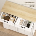 thumbnail image 4 of White Kitchen Island with Trash Cabinet & Drawers - 39.4" Tilt-Out Garbage Storage, Adjustable Shelves & Door Racks for Kitchen, Living Room, Pantry Organization., 4 of 7