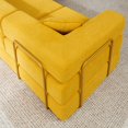 thumbnail image 5 of 108" Modular Sectional Sofa with L-Shape Chaise, Boneless Cloud Couch with Deep Seat, Sponge Compression Sofas No Assembly Required, Modern Sofa Fold-Out Sofa Bed, With Removable Backrest (Yellow), 5 of 11