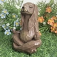 thumbnail image 4 of 4.7IN Meditation Rabbit Resin Statue - Zen Yoga Bunny Figurine for Home, Garden & Easter Decor (Wood-Look Finish), 4 of 6
