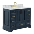 thumbnail image 4 of Ariel Stafford 43 Inch Single Oval Sink Vanity With Carrara White Marble Countertop W/0.75" Edge In Midnight Blue, 4 of 11