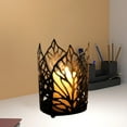 thumbnail image 4 of SHIMELE Iron Gold Hollowed Leaves Candle Holders - Decorative Ornaments for Home, Weddings & Events - 5.91x4.53in, 4 of 6