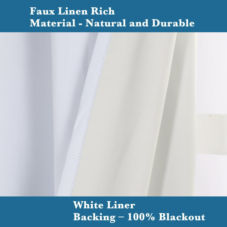 H.VERSAILTEX Linen Blackout Curtains 108 Inches Long Room Darkening Heavy  Duty B
