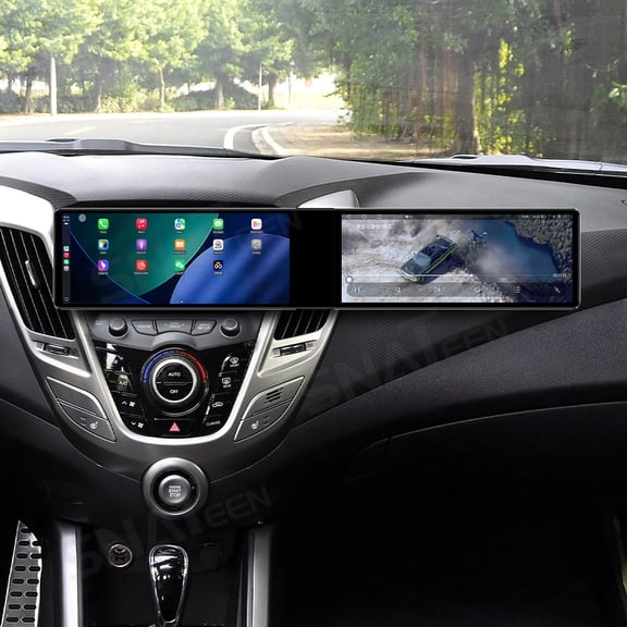 SNATEEN Dual 12.3 inch Carplay Screen/Radio/Multimedia Player for Hyundai Veloster 2011-2017 Car Navigation/GPS Upgrade Headunit Android Display 1080P Touch Screen Receiver Replace System