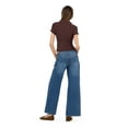 thumbnail image 5 of Forever 21 Women’s Collared Button Down Top with Ruffle Hem, Cinched Fit, Brown, L, 5 of 6