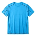 thumbnail image 3 of hlysgo Mens Workout Quick Dry Shirts Athletic Moisture Wicking Running Gym Mesh Shirt Performance Lightweight T-Shirts Light Blue,M, 3 of 5