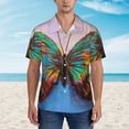 thumbnail image 2 of Xecao Oil Painting Beautiful Butterfly print Hawaiian shirt - a stylish short-sleeve button-down for men, perfect for casual beach and tropical outings., 2 of 9