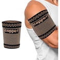 thumbnail image 1 of wonima11 Bicep Compression Sleeve 1 Pair,Copper Upper Arm Compression Sleeve,Bicep Tendonitis Brace Triceps Brace for Pain Relief,Arm Support fit for Men Women (GOLD, Medium), 1 of 1