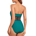 thumbnail image 5 of Hilor Womens Bandeau One Piece Bathing Suits Tummy Control Swimsuit Halter Swimwear Monokini, 5 of 9