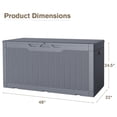 thumbnail image 5 of SONGMY 100 Gallon Resin Deck Box, Waterproof Outdoor Storage Box with Lockable Lid for Garden Tools, Patio Cushions (Gray), 5 of 7