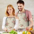 thumbnail image 5 of Pioneer Flower Floral Print Pattern Apron-Garden Aprons for Women with Pockets-Cotton Linen Waterproof Kitchen Cooking Gardening Aprons Adjustable for Kitchen,Cooking,BBQ and Salon 33x27 Inch, 5 of 7