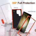 thumbnail image 2 of Stand Case for Samsung Galaxy S25 Edge with Metal Kickstand Hard PC & TPU Back Shockproof [Military Grade Protection] Heavy Duty Rugged Hybird Protective Cover for Galaxy S25 Edge, Orange+Clear, 2 of 8