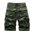 thumbnail image 4 of WTOBBY Men's Vintage Camouflage Military Tactical Work Shorts, Loose Fit Multi-Pocket Cargo Utility Shorts for Outdoor Hunting Camping Casual Comfort Elastic Waist,Light Green L, 4 of 4
