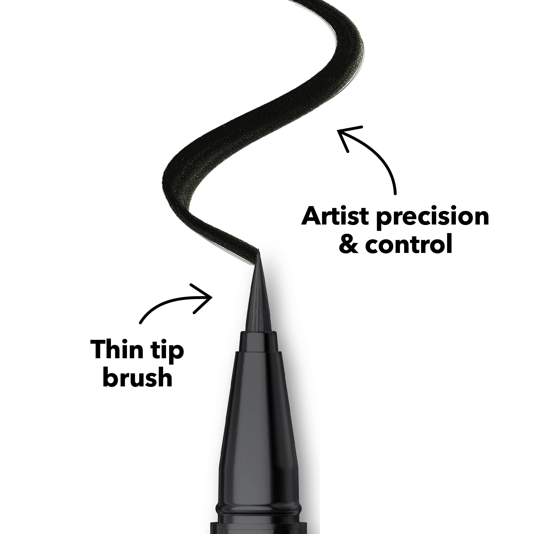 (2 pack) Hard Candy Party Lines Brush Tip Liner, Liquid Eyeliner, Waterproof, Little Black Dress, Black