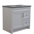 thumbnail image 2 of Bellaterra Home  37 in. Single Sink Vanity with Granite Left Door & Left Sink, White & Gray, 2 of 16