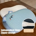 thumbnail image 4 of Almohada de seda helada, almohada abdominal para oficina, siesta, viajes y sofá, ergonómica, transpirable, funda lavable, almohada portátil para dormir en el escritorio, cojín de algodón viscoelástico, 4 of 6