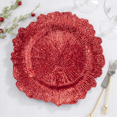 thumbnail image 2 of Fennco Styles Modern Starburst Charger Plates 14" Round, Set of 4 – Red Radiant Table Chargers for Banquets, Family Dinners, Special Events, Everyday Use and Home Décor, 2 of 4