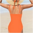 thumbnail image 5 of Toddler One Piece Swimsuit Adjustable Straps Onesie Round Neckline Solid Color Swim Suit Orange Summer Beach Swimsuits For Kids 11-12T, 5 of 5