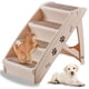 thumbnail image 1 of Escalera Plegable para Perros para Cama, Escalera Perro con Patas Antideslizantes, Rampas para Perro, para Interiores y Exteriores, 49.5 cm de Altura, Plegable, Soporta 165 Libras, 4 Pisos (Beige), 1 of 7