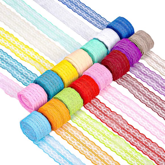Cinta decorativa, 15 rollos, 4,5 cm x 10 m, encaje colorido