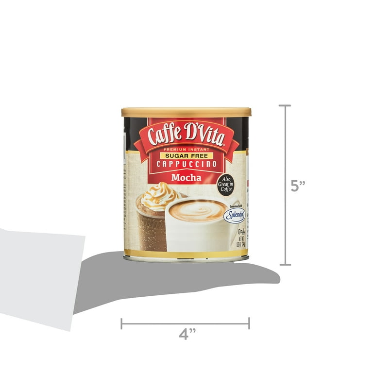 Caffe D'Vita Premium Instant Sugar Free Mocha Cappuccino, 8.5 oz