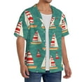 thumbnail image 4 of Fotbe Yachts And Buoys print Short Sleeve Button Down Shirts for Men Casual Summer Beach Wrinkle Free Shirt-X-Large, 4 of 7