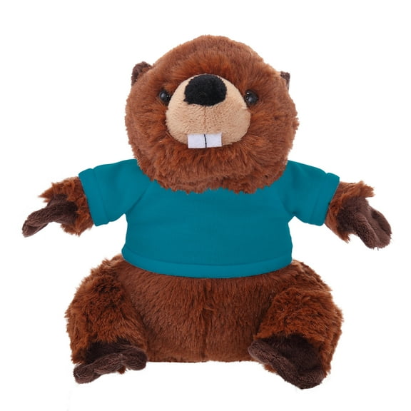 Plushland 8 Inch Floppy Beaver with Tee Plush Stuffed Animal Personalized Gift - Custom Text on Shirt - Great Present for Mothers Day, Valentine Day, Graduation Day, Birthday