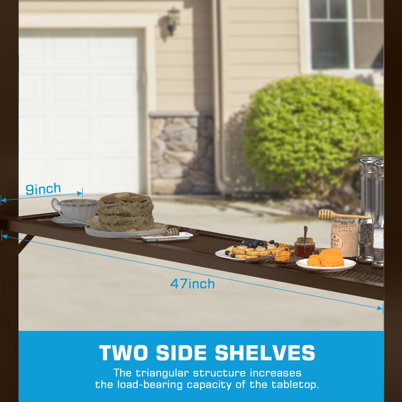 COBIZI 6’x 8’ Hardtop Aluminum Grill Gazebo with Double Roof, Outdoor BBQ Gazebo Canopy with 2 Side Shelves, Galvanized Steel Roof for Enhanced Patio, Lawn, Backyard BBQ Experience, Brown