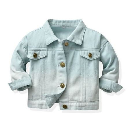 

RPVATI Infant Baby Toddler Button Down Long Sleeve Jacket Denim Pockets Clothes Winter Button Up Tie Dye Outerwear 3M-8Y