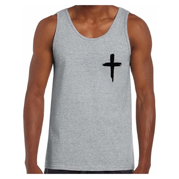 Awkward Styles Black Cross Tank Top Shirts for Men Christian Mens Tanks Christian Cross Clothes for Men Jesus Lord Christian Birthday Gifts Jesus Cross Shirts Jesus Clothing Cross Mens Shirt