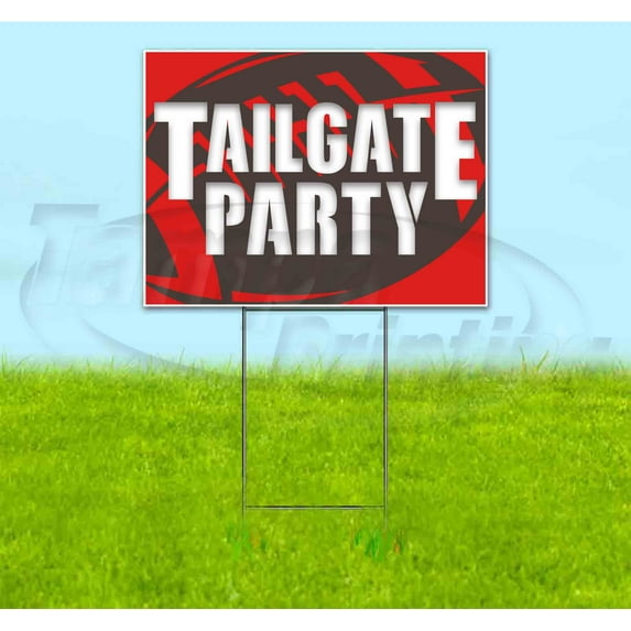 Tailgate Party Bucs (18" x 24") Yard Sign, Includes Metal Step Stake